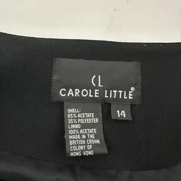 Carole Little Womens Vintage 90s Beaded Vest Size 14 Black Purple Floral Sequins - Picture 5 of 10